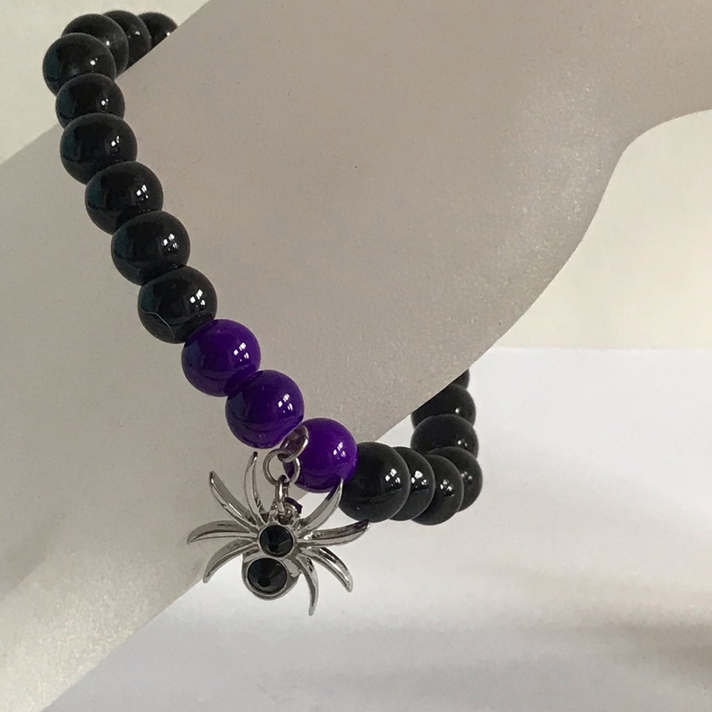 Disney Black and Purple bead Spider bracelet